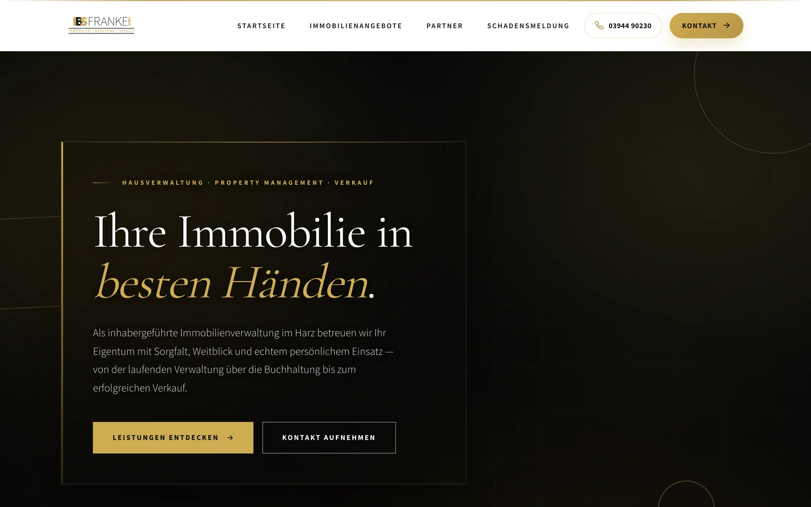 Startseite der Website von IBS Franke GmbH